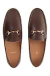 Shop_Baron&Bay_Brown Embellished Arno Horsebit Metal Penny Loafers _at_Aza_Fashions