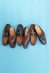 Baron&Bay_Brown Embellished Arno Horsebit Metal Penny Loafers _Online_at_Aza_Fashions