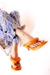 Shop_MYKONO_Orange Poppy Slip On Spool Heels _at_Aza_Fashions