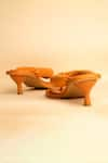 Shop_MYKONO_Orange Poppy Slip On Spool Heels _Online_at_Aza_Fashions