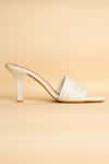 MYKONO_White Peony Curve Coiled Strap Spool Heels _Online_at_Aza_Fashions