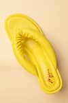 Buy_MYKONO_Yellow Poppy Puffy Strap Slip On Spool Heels _at_Aza_Fashions