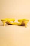 Buy_MYKONO_Yellow Poppy Puffy Strap Slip On Spool Heels _Online_at_Aza_Fashions