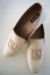Buy_Shradha Hedau Footwear Couture_Beige Embroidery Luther Zardozi Work Mocassin _at_Aza_Fashions