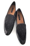 Buy_Shradha Hedau Footwear Couture_Black Embroidery Edward Stripe Mocassin  _at_Aza_Fashions