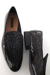 Shradha Hedau Footwear Couture_Black Embroidery Edward Stripe Mocassin  _Online_at_Aza_Fashions