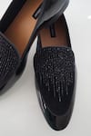 Shradha Hedau Footwear Couture_Black Embroidery Edward Stripe Mocassin  _at_Aza_Fashions