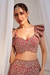 Mrunalini Rao_Pink Raw Silk Embroidered Zardozi Taara Bloom Work Lehenga Set _Online