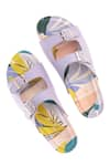 Shop_Tic Tac Toe Footwear_Blue Printed Cushioned Buckle Flats _Online_at_Aza_Fashions