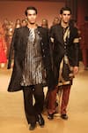 Buy_Nitya Bajaj_Black Jacquard Modal Silk Woven Floral Blazer Pant Set With Dupatta _Online_at_Aza_Fashions