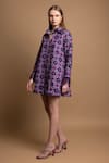 Buy_SHIMONA_Purple Cotton Satin Printed Abstract Collar Sharp Dress _at_Aza_Fashions