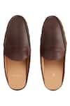 Shop_Baron&Bay_Brown Arno Solid Backless Penny Loafers  _at_Aza_Fashions