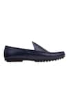 Baron&Bay_Blue Textured Arno Solid Penny Loafers  _Online_at_Aza_Fashions