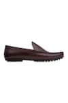 Baron&Bay_Brown Textured Arno Plain Penny Loafers  _Online_at_Aza_Fashions