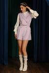Buy Label Deepika Nagpal Purple Wool, Linen Buckles Collared Ariana Light Playsuit With Shirt at Aza Fashions Buy_Label Deepika Nagpal_Purple Wool, Linen Buckles Collared Ariana Light Playsuit With Shirt_at_Aza_Fashions