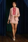 Buy Label Deepika Nagpal Pink Satin, Tweed, Taffeta Cara Barbie Blazer Skirt Set at Aza Fashions Buy_Label Deepika Nagpal_Pink Satin, Tweed, Taffeta Cara Barbie Blazer Skirt Set_at_Aza_Fashions