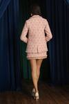 Shop Label Deepika Nagpal Pink Satin, Tweed, Taffeta Cara Barbie Blazer Skirt Set at Aza Fashions Shop_Label Deepika Nagpal_Pink Satin, Tweed, Taffeta Cara Barbie Blazer Skirt Set_at_Aza_Fashions
