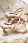 Buy_Shradha Hedau Footwear Couture_Gold Embellished Rosalie Stone Heels _Online_at_Aza_Fashions