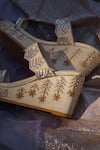 Buy_Shradha Hedau Footwear Couture_Gold Embroidery Sitara Leaf Wedges _Online_at_Aza_Fashions