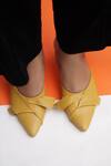 Shop_Shradha Hedau Footwear Couture_Yellow Petulia Heels _at_Aza_Fashions