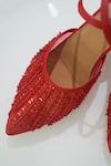 Buy_Shradha Hedau Footwear Couture_Red Sequins Moira Embellished Block Heels _Online_at_Aza_Fashions