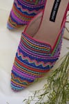 Shradha Hedau Footwear Couture_Multi Color Sequins, Beads Nyla Embellished Block Heels _Online_at_Aza_Fashions