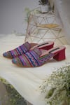 Shop_Shradha Hedau Footwear Couture_Multi Color Sequins, Beads Nyla Embellished Block Heels _at_Aza_Fashions