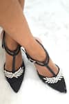 Buy_Shradha Hedau Footwear Couture_Black Crystal Kay Embellished Block Heels _at_Aza_Fashions