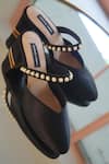 Buy_Shradha Hedau Footwear Couture_Black Pearl Mae Embellished Block Heels _at_Aza_Fashions