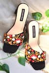 Buy Shradha Hedau Footwear Couture Black Thread Cecilia Embroidered Block Heels at Aza Fashions Buy_Shradha Hedau Footwear Couture_Black Thread Cecilia Embroidered Block Heels _at_Aza_Fashions