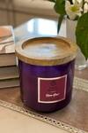 Buy_MJ Label_Purple Soy Wax, Glass Jar Paris Big Rose Oud Scented Candle_at_Aza_Fashions