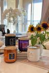 MJ Label_Black Soy Wax, Glass Jar Istanbul Big Royal Oud Scented Candle_Online_at_Aza_Fashions