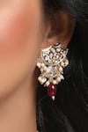 Buy_HRISHA_Gold Plated Pearls Kundan Embellished Earrings _at_Aza_Fashions