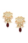 Shop_HRISHA_Gold Plated Pearls Kundan Embellished Earrings _at_Aza_Fashions