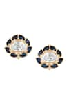 Shop_Hrisha_Blue Kundan Polki And Embellished Necklace Set _Online_at_Aza_Fashions