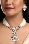 Buy_HRISHA_White Pearls, Diamonds Mother Of Embellished Necklace Set _at_Aza_Fashions