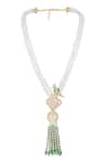 HRISHA_Green Pearls Kundan And Embellished Necklace Set _Online_at_Aza_Fashions