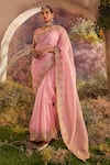 Buy Charu Makkar Pink Silk Organza Embroidery Scallop Saree With Unstitched Blouse Piece at Aza Fashions Buy_Charu Makkar_Pink Silk Organza Embroidery Scallop Saree With Unstitched Blouse Piece _at_Aza_Fashions