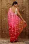 Shop_Geroo Jaipur_Multi Color Saree Chiffon Hand Ombre With Unstitched Blouse Piece _at_Aza_Fashions