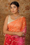 Buy_Geroo Jaipur_Multi Color Saree Chiffon Hand Ombre With Unstitched Blouse Piece _Online_at_Aza_Fashions