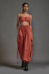 Buy_MATI_Orange Cotton Plain Pocketed Cargo Pant _at_Aza_Fashions