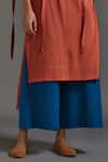 Shop_MATI_Orange Cotton Plain Boat High Low Tunic _Online_at_Aza_Fashions