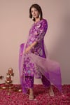 Buy_Surabhi Arya_Purple Kurta And Pant Pure Silk Embroidery Zari Floral Jaal Set For Women_Online_at_Aza_Fashions