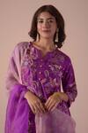 Shop Surabhi Arya Purple Silk, Organza Embroidery, Gota Patti, Zari, Beads Floral Jaal Kurta Set Online at Aza Fashions Shop_Surabhi Arya_Purple Silk, Organza Embroidery, Gota Patti, Zari, Beads Floral Jaal Kurta Set _Online_at_Aza_Fashions