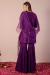 Shop_Surabhi Arya_Purple Silk, Georgette, Organza Sequins, Beads, Cut Work, Embroidery Kurta Set _at_Aza_Fashions