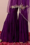 Surabhi Arya_Purple Silk, Georgette, Organza Sequins, Beads, Cut Work, Embroidery Kurta Set _Online_at_Aza_Fashions