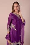 Buy_Surabhi Arya_Purple Silk, Georgette, Organza Sequins, Beads, Cut Work, Embroidery Kurta Set 