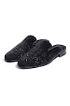 Buy_Asuka_Black Embroidery Midnight Velvet Mules _at_Aza_Fashions