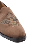 Buy_Asuka_Brown Embroidery Velvet Falcon Shoes _Online_at_Aza_Fashions