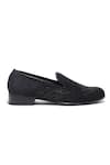 Asuka_Black Embroidery Velvet Moti Shoes _Online_at_Aza_Fashions